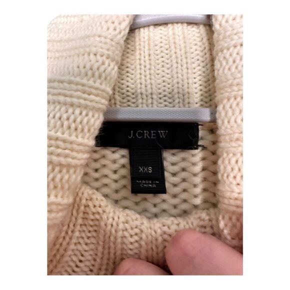 J. Crew colorblock cozy turtleneck sweater, cream & heather women’s size xxs - Picture 2 of 8